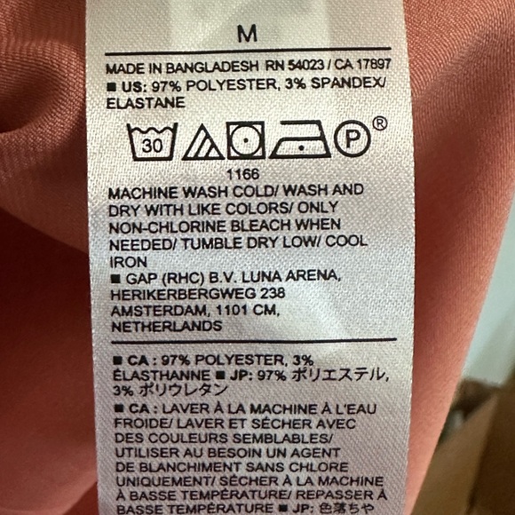 NWT BANANA REPUBLIC FACTORY WOMENS BUTTON DOLMAN BLOUSE CAP SLEEVE CORAL/PINK M - Picture 4 of 5